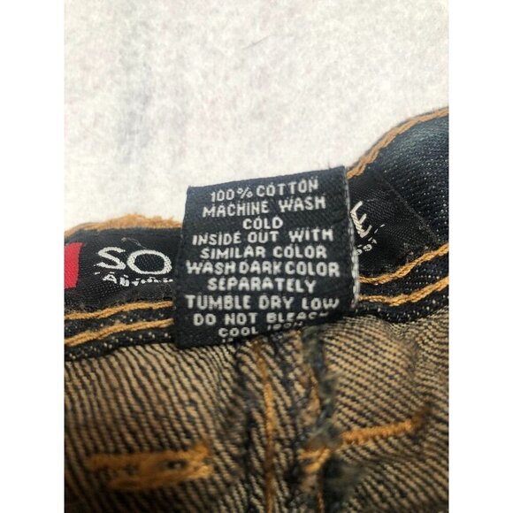 Southpole Jeans Dark Wash Distressed Straight Leg Moto Biker Mens Tagged 40x34 - Picture 8 of 8